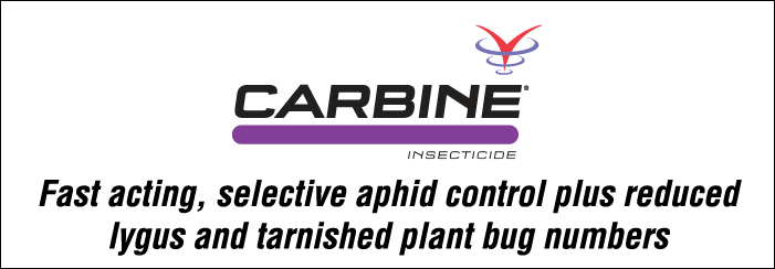 ￼ Fast acting, selective aphid control plus reduced lygus and tarnished plant bug numbers